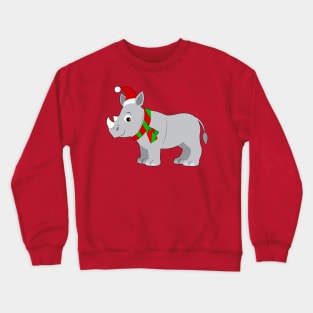 Cute Rhino Dressed for the Holidays Crewneck Sweatshirt